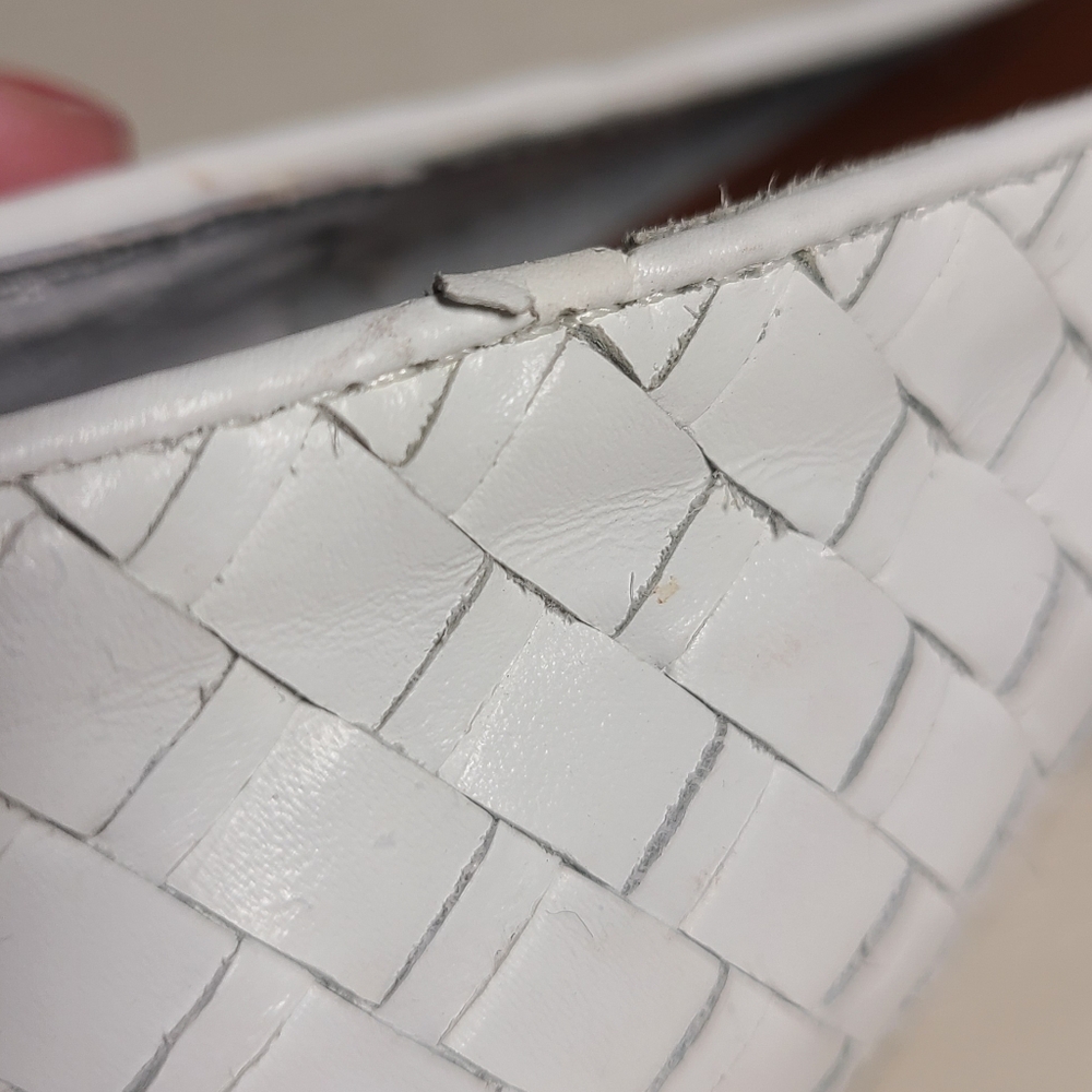 Etienne Aigner White Woven Leather Loafers Flats Size 6 - Picture 12 of 16